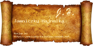 Jamniczky Hajnalka névjegykártya